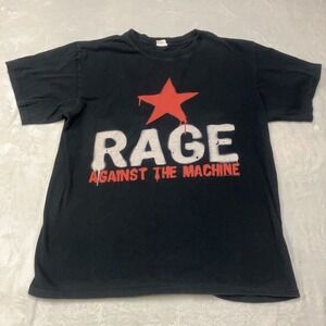 Vintage Rage Against The Machine Band T Shirt Men's Medium Black Merch Rap Metal